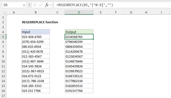 REGEXREPLACE Function