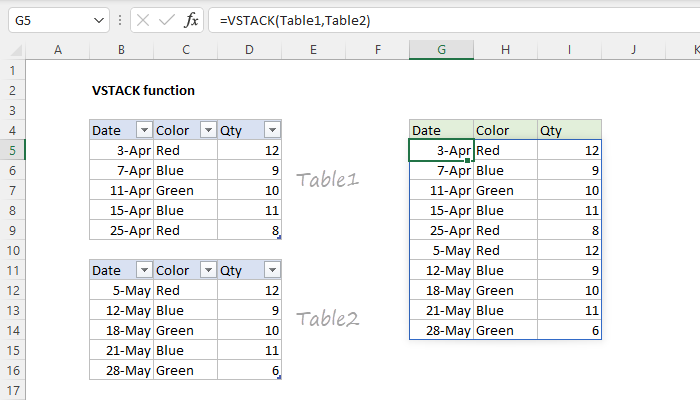 VSTACK Function