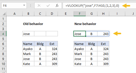 Multiple results with VLOOKUP and dynamic arrays