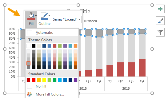 Right-click and set fill color for each series