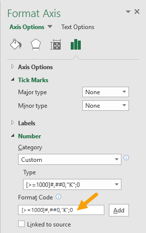 Apply custom number format to primary axis