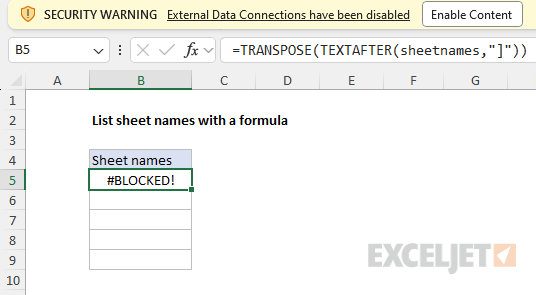 Excel #CALC error example