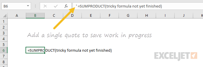 Save formula in progress