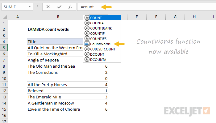 Custom CountWords function now available