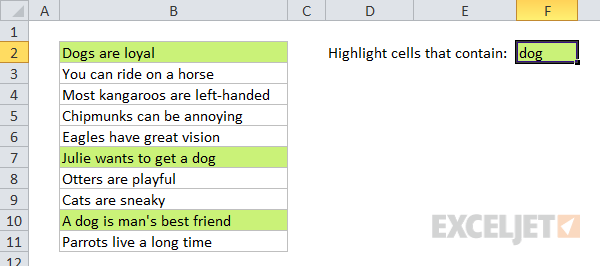 Conditional formatting search box