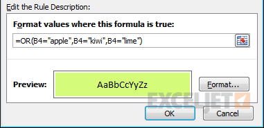 A rule to highlight x, y, or z