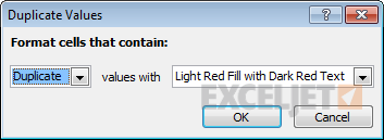 Built-in conditional formatting rule for flagging duplicates