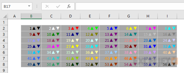 Custom number format colors on gray background