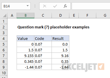 Question mark placeholder examples
