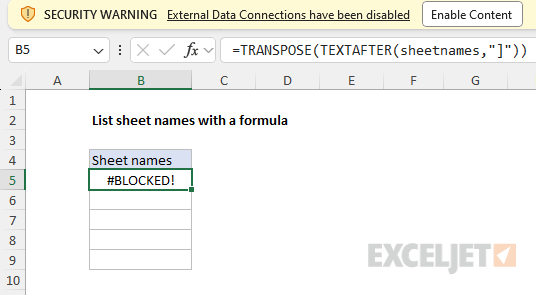 Excel #CALC error example