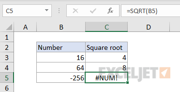 Excel #NUM! error example