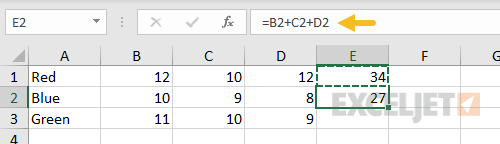 Formula in E1 pasted to E2