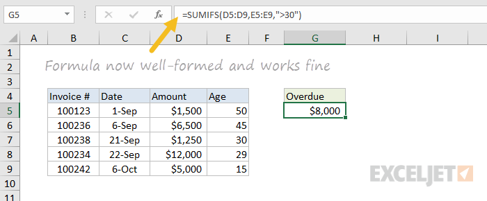 Broken formula fixed
