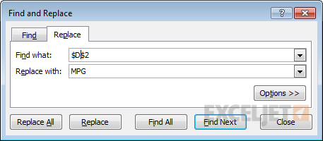 Applying names ranges with find and replace