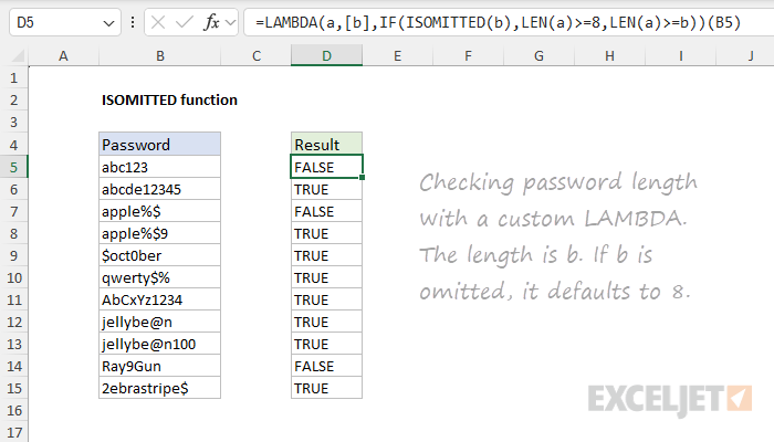 ISOMITTED function example