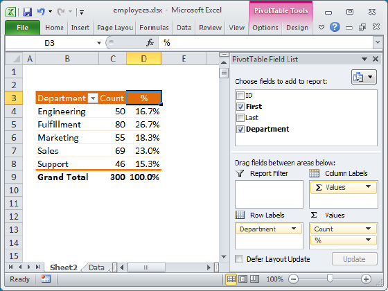 Pivot Table Tips