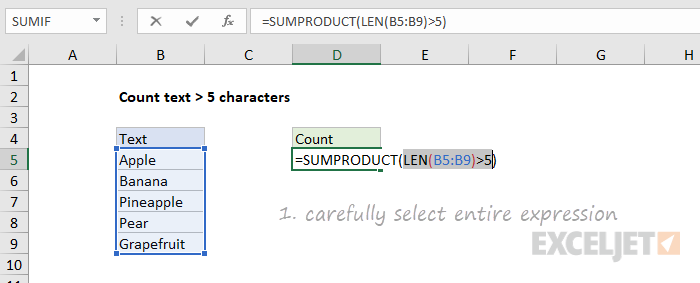 Step 1: carefully select entire expression