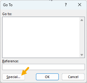Go To dialog box