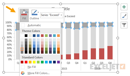 Right-click and set fill color for each series