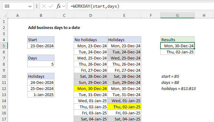Add business days to date