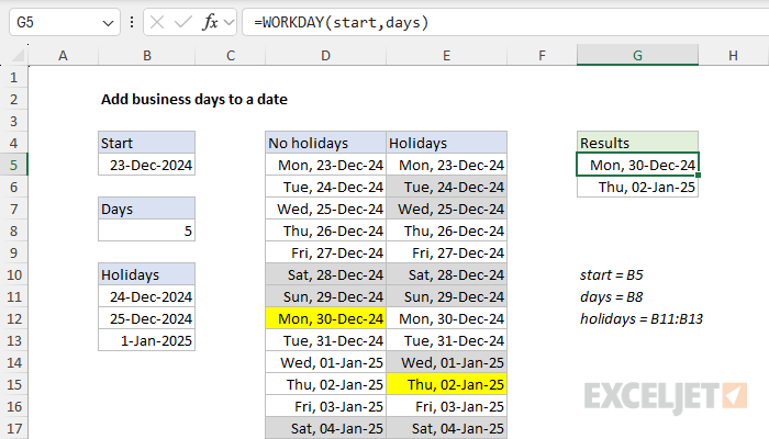 Add business days to date