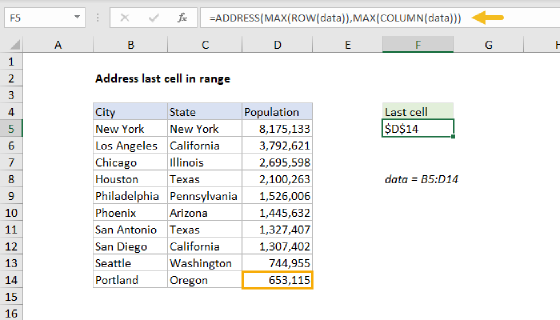Excel Address of last cell in range