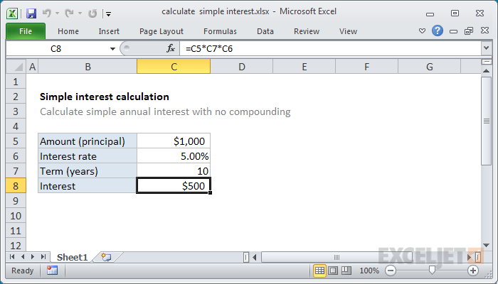 Calculate simple interest