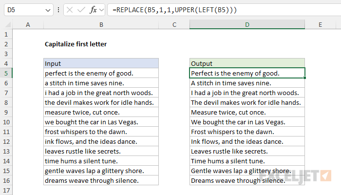 Capitalize first letter in a text string