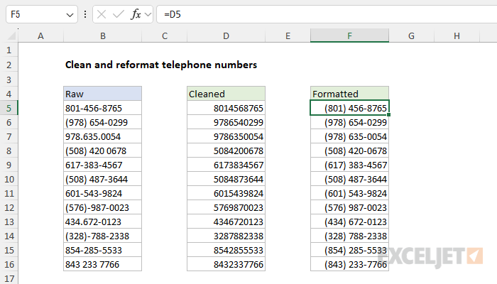 The formula used in column F simply copies column D