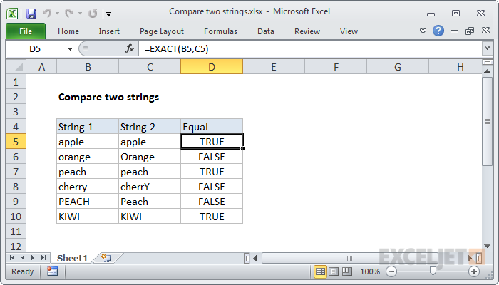 Compare two strings
