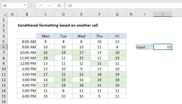 Conditional formatting based on another cell - Excel formula | Exceljet
