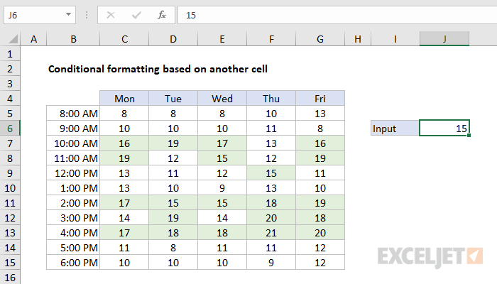 Conditional formatting based on another cell
