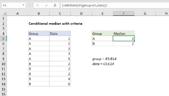 Excel Conditional median with criteria