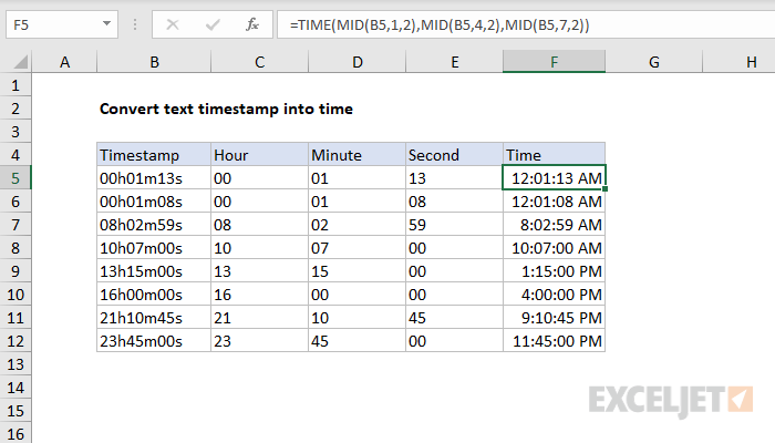 Convert text timestamp into time