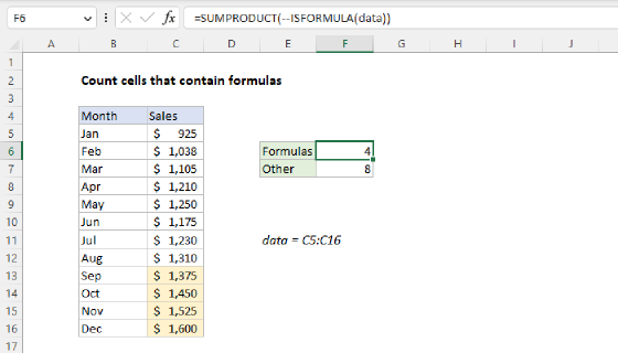 Excel Count cells that contain formulas