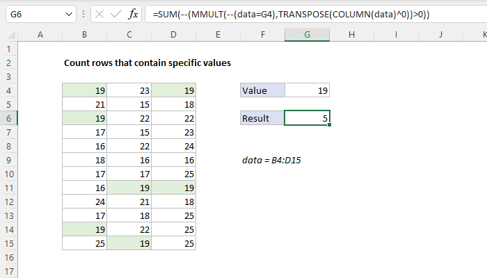 Count rows that contain specific values