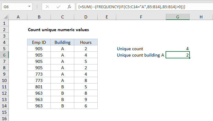Count unique numeric values with criteria - Excel formula | Exceljet