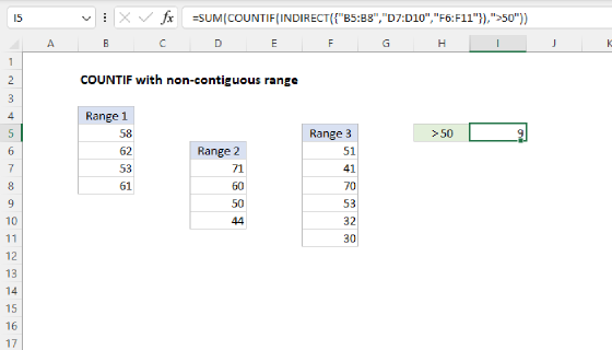 Excel COUNTIF with non-contiguous range