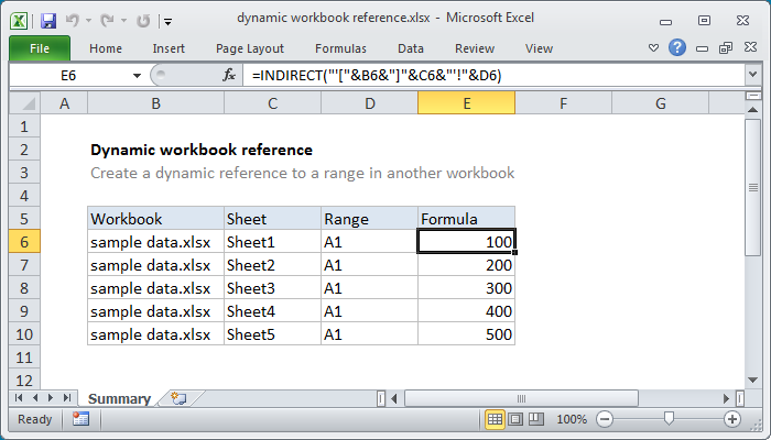Dynamic workbook reference - Excel formula | Exceljet