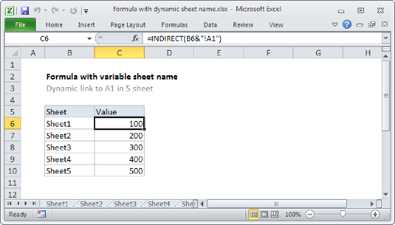 Excel Dynamic worksheet reference