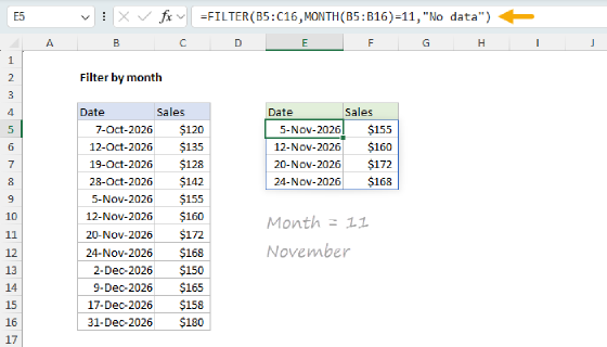 Excel Filter by date