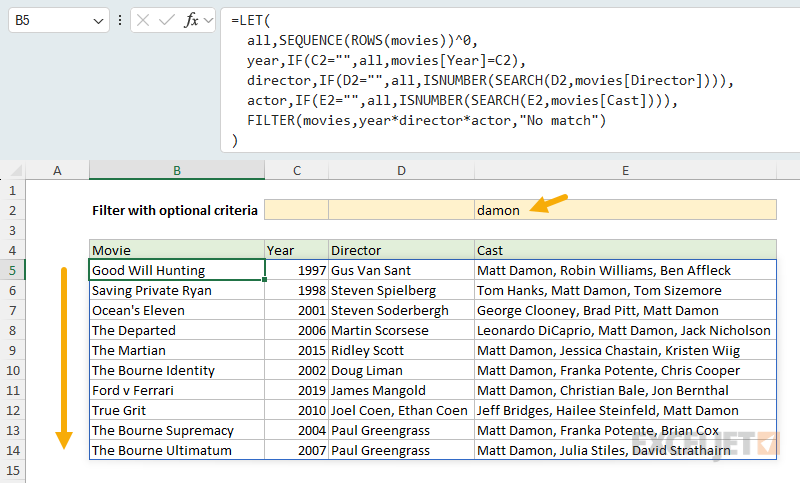 FILTER with optional criteria expanded formula