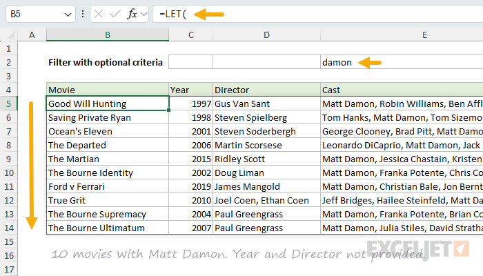 FILTER with optional criteria
