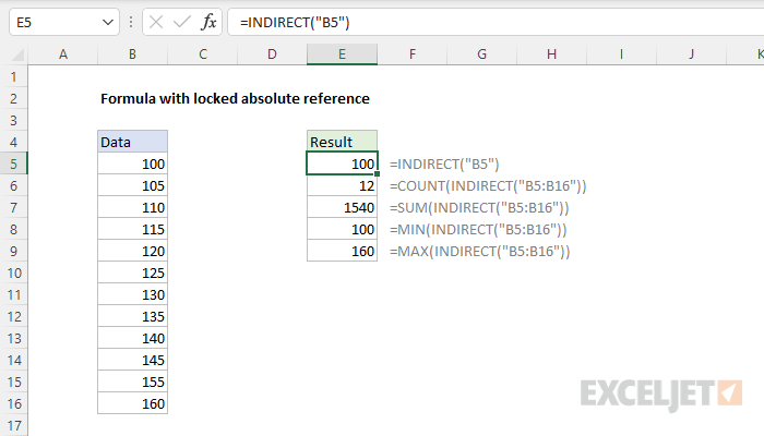 Formula with locked absolute reference