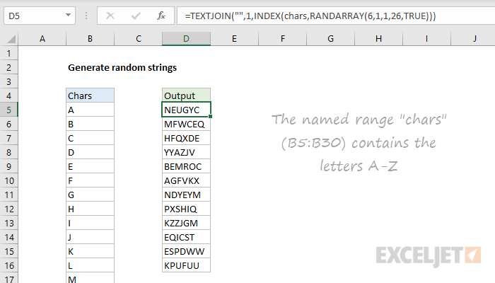 Generate random text strings