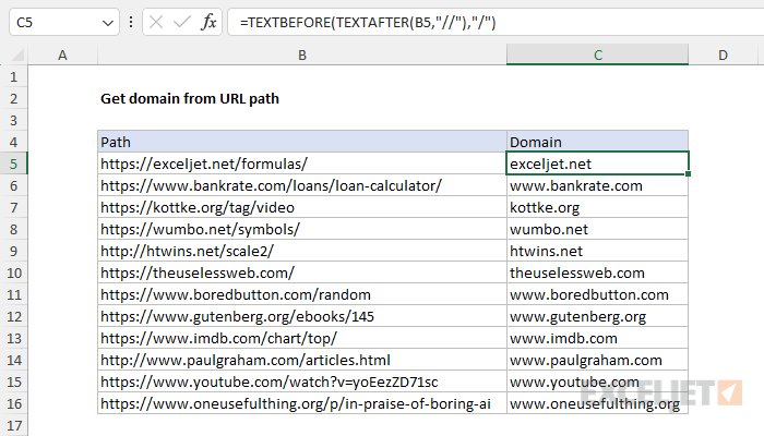 Get domain name from URL