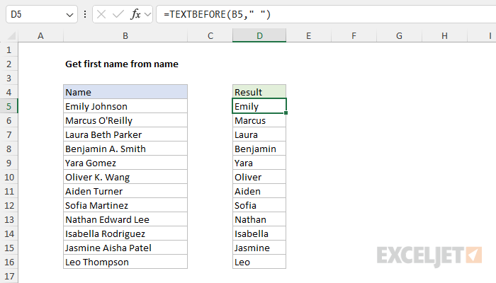 Get first name from name