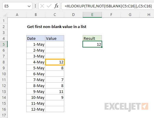 The value in cell C8 is returned after value in cell C6 is deleted