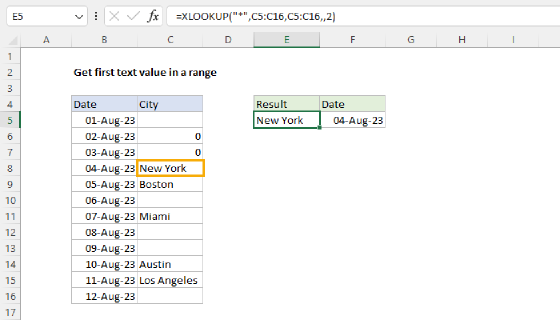 Excel Get first text value in a range
