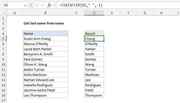 Get last name from name